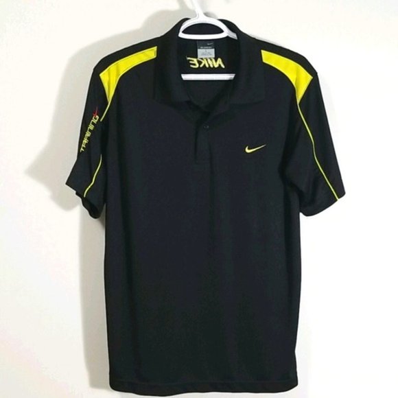 Nike Men's Polo Top Size L Sphere Dry Taining Golf Sports Swish Spell Out - Picture 6 of 6